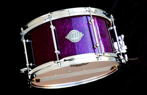 13x7 Spotted Gum Snare Drum - Candy Violet Mutant Crystals - High Gloss