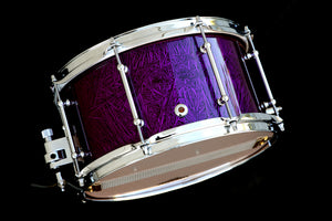 13x7 Spotted Gum Snare Drum - Candy Violet Mutant Crystals - High Gloss