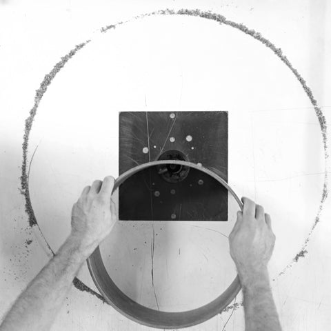 Evetts craftsman cutting bearing edges on drum shell